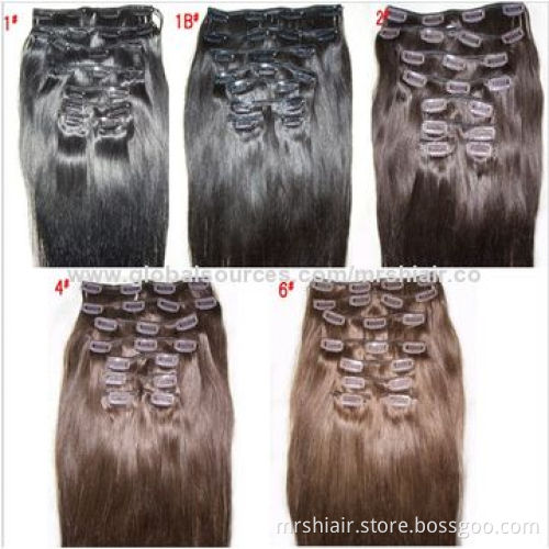 18-inch 8pcs 120g Natural Straight Chinese Remy Hair Clip-in Hair Extension